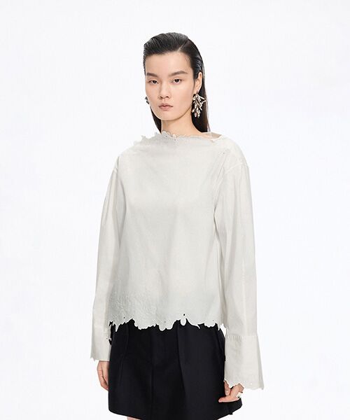 JNBY / ジェーエヌビーワイ シャツ・ブラウス |  Floral Cut Lace Blouse | 詳細1