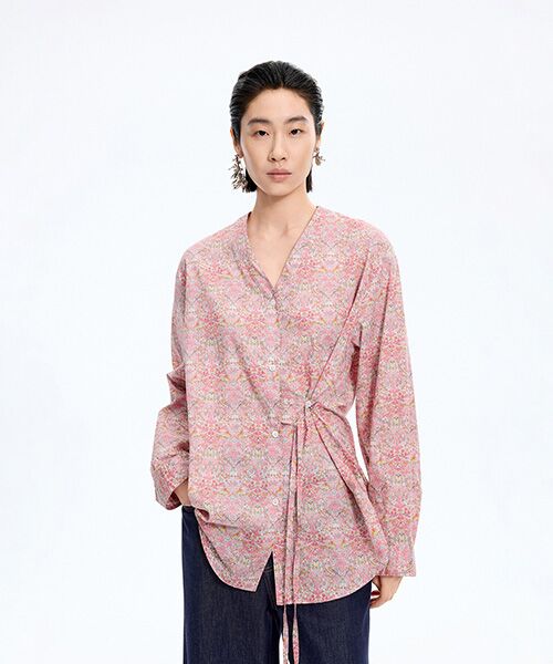 JNBY / ジェーエヌビーワイ シャツ・ブラウス | Liberty Bird Print Shirt(PINK)
