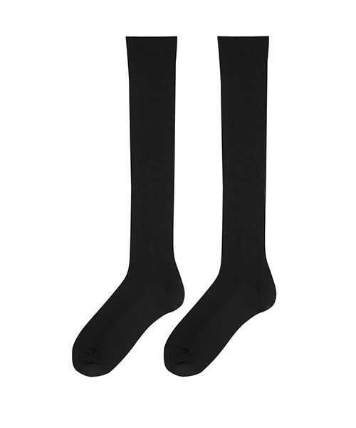 JNBY / ジェーエヌビーワイ ソックス | Ribbed Long Socks（BLACK）