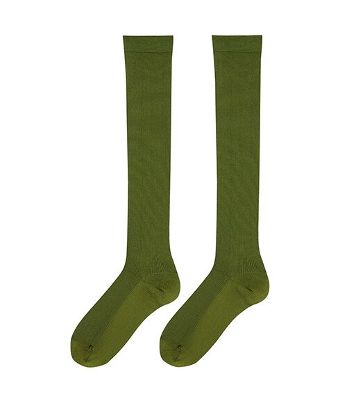 JNBY / ジェーエヌビーワイ ソックス | Ribbed Long Socks（GREEN）