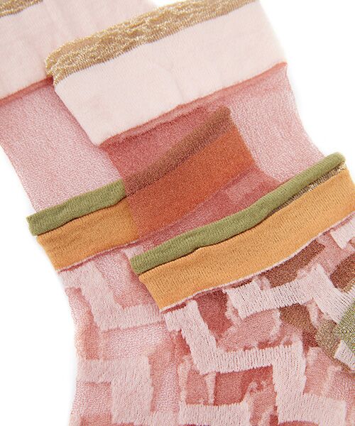 JNBY / ジェーエヌビーワイ ソックス | Sheer Layered Stripe Socks | 詳細8