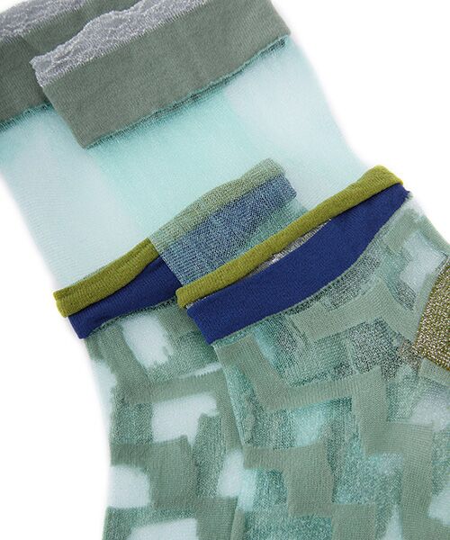 JNBY / ジェーエヌビーワイ ソックス | Sheer Layered Stripe Socks | 詳細13