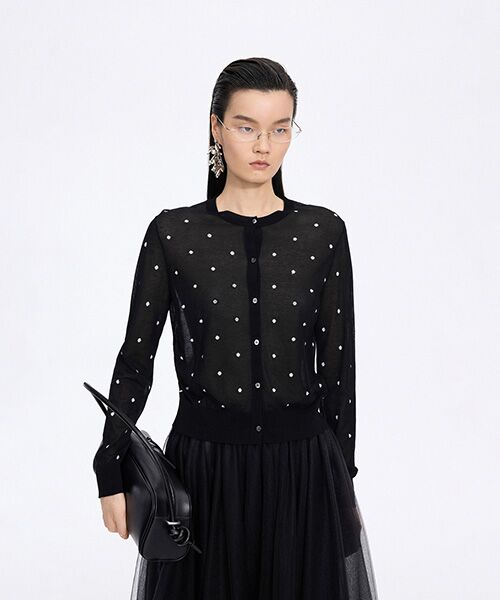 JNBY / ジェーエヌビーワイ カーディガン・ボレロ | Sheer Polka Dot Cardigan | 詳細1
