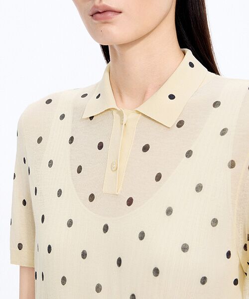 JNBY / ジェーエヌビーワイ その他トップス | Sheer Polka Dot Polo Knit | 詳細2