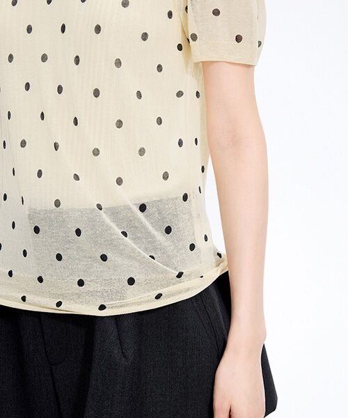 JNBY / ジェーエヌビーワイ その他トップス | Sheer Polka Dot Polo Knit | 詳細3