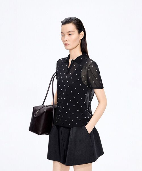 JNBY / ジェーエヌビーワイ その他トップス | Sheer Polka Dot Polo Knit | 詳細14