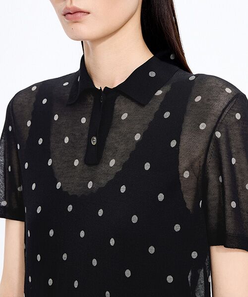 JNBY / ジェーエヌビーワイ その他トップス | Sheer Polka Dot Polo Knit | 詳細15