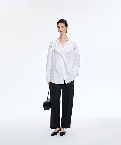 JNBY / ジェーエヌビーワイ スラックス・ドレスパンツ | Tailored Pleated Trousers（BLACK）