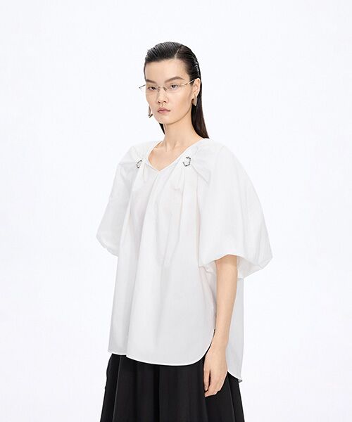 JNBY / ジェーエヌビーワイ シャツ・ブラウス | Relaxed V-neck Shirt | 詳細1