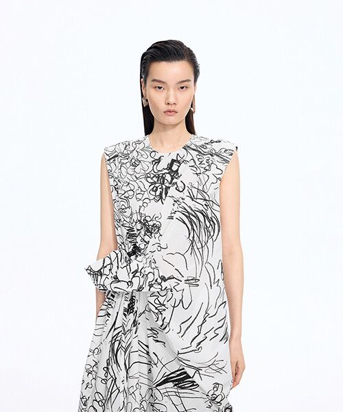 JNBY / ジェーエヌビーワイ ミニ丈・ひざ丈ワンピース | Sculpted Floral Dress | 詳細6
