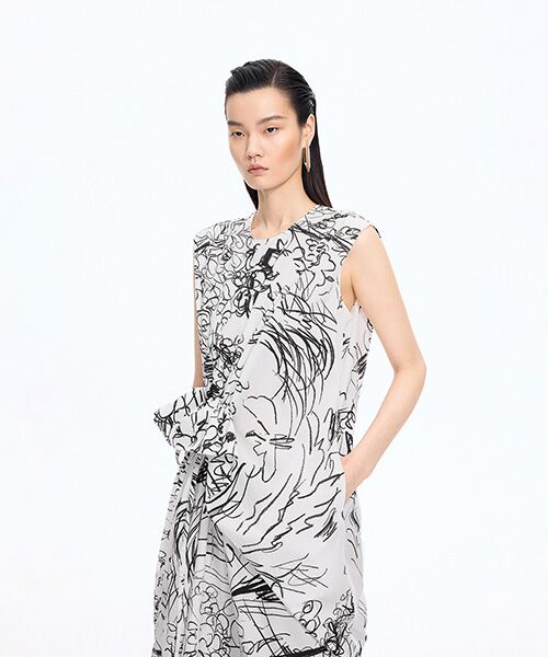 JNBY / ジェーエヌビーワイ ミニ丈・ひざ丈ワンピース | Sculpted Floral Dress | 詳細7