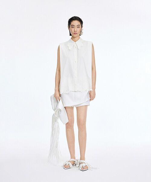 JNBY / ジェーエヌビーワイ シャツ・ブラウス | Floral Cutwork Poplin Shirt | 詳細1