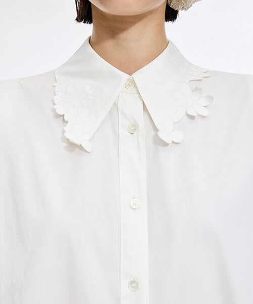 JNBY / ジェーエヌビーワイ シャツ・ブラウス | Floral Cutwork Poplin Shirt | 詳細5