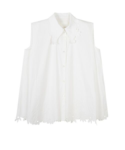 JNBY / ジェーエヌビーワイ シャツ・ブラウス | Floral Cutwork Poplin Shirt | 詳細7