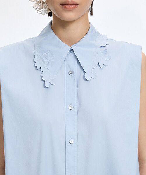 JNBY / ジェーエヌビーワイ シャツ・ブラウス | Floral Cutwork Poplin Shirt | 詳細15