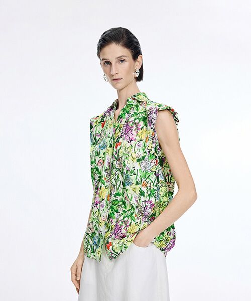 JNBY / ジェーエヌビーワイ シャツ・ブラウス | Botanical Print Sleeveless Shirt | 詳細13