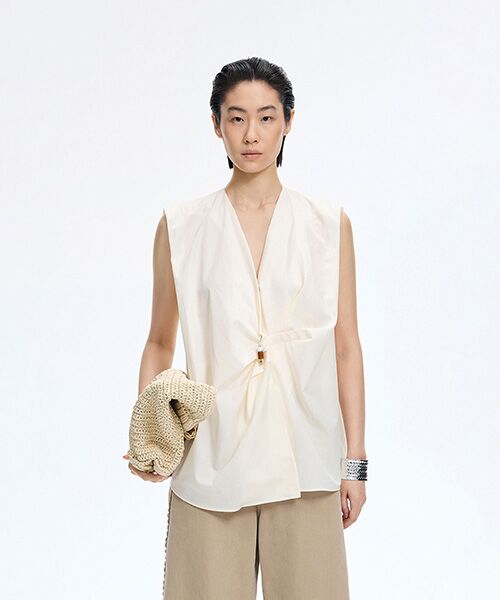 JNBY / ジェーエヌビーワイ シャツ・ブラウス | Deconstructed Poplin Shirt（WHITE）