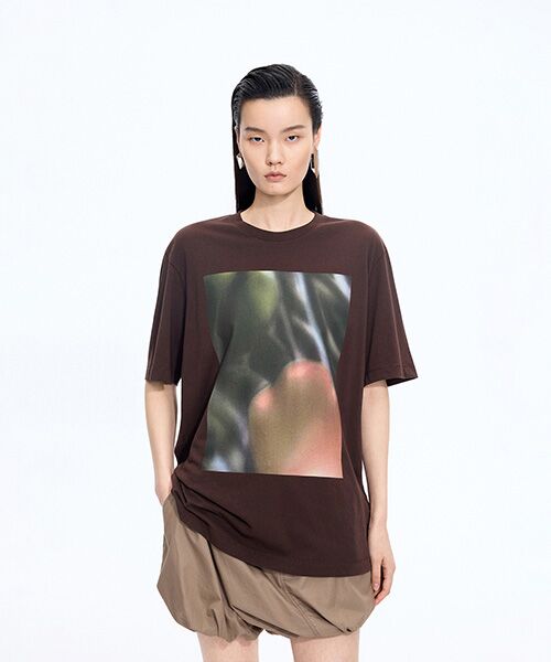 JNBY / ジェーエヌビーワイ Tシャツ | Blur Floral T-shirt（BROWN）