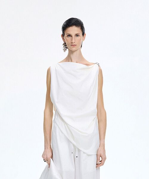 JNBY / ジェーエヌビーワイ シャツ・ブラウス | Draped Sleeveless Top（WHITE）