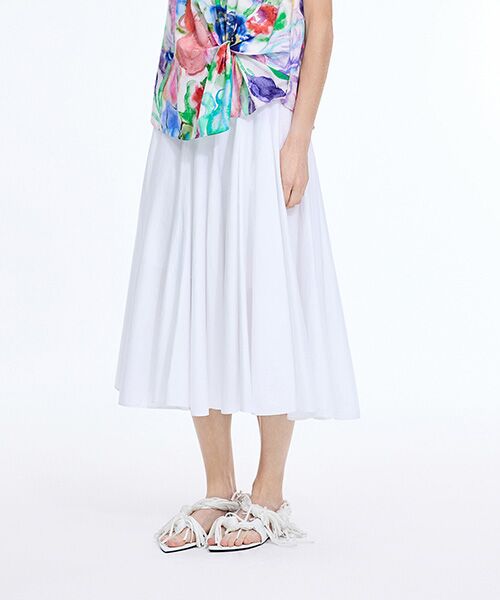 JNBY / ジェーエヌビーワイ ロング・マキシ丈スカート | A-Line Twill Midi Skirt（WHITE）