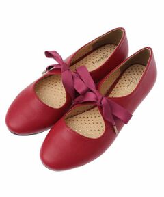 Jocomomola / ホコモモラ フラットシューズ | リボンシューズ　サテンリボン付きフラットシューズ