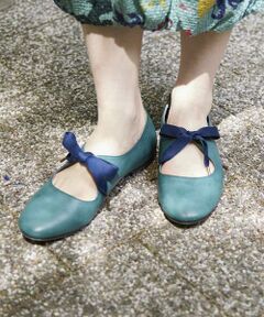 Jocomomola / ホコモモラ フラットシューズ | リボンシューズ　サテンリボン付きフラットシューズ