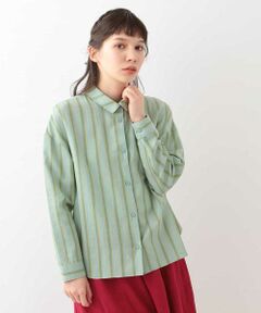 Jocomomola / ホコモモラ シャツ・ブラウス | モールストライプ　コットンストライプブラウス