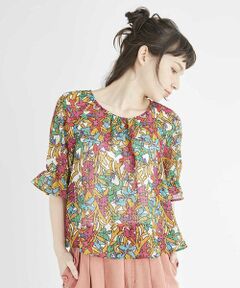 Jocomomola / ホコモモラ シャツ・ブラウス | VARITA プリント　フラワー総柄 ギャザーネックブラウス