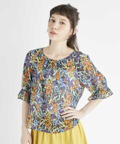 Jocomomola / ホコモモラ シャツ・ブラウス | VARITA プリント　フラワー総柄 ギャザーネックブラウス