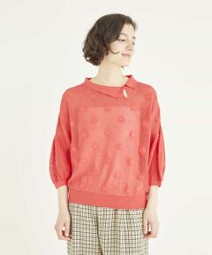 dots メッシュ　ニットプルオーバー