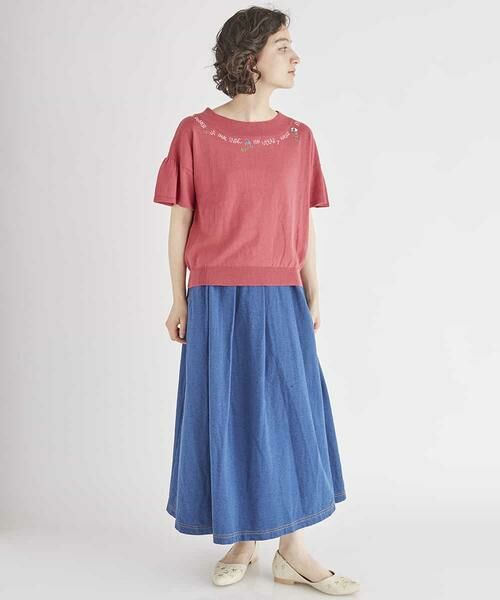 Jocomomola / ホコモモラ ニット・セーター | SUENO KNIT　刺繍ニットトップ | 詳細1