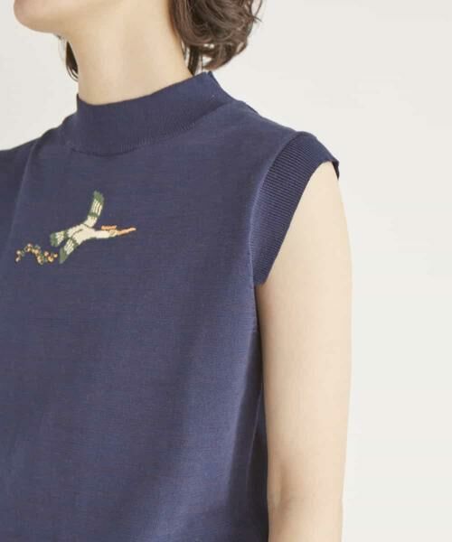 Jocomomola / ホコモモラ ニット・セーター | PAJAROS KNIT　渡り鳥モチーフ　デザイン刺繍ニットベスト | 詳細8