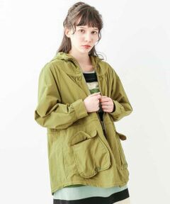 Jocomomola / ホコモモラ その他アウター | Decorte タッサー　Aラインフード付きジャケット