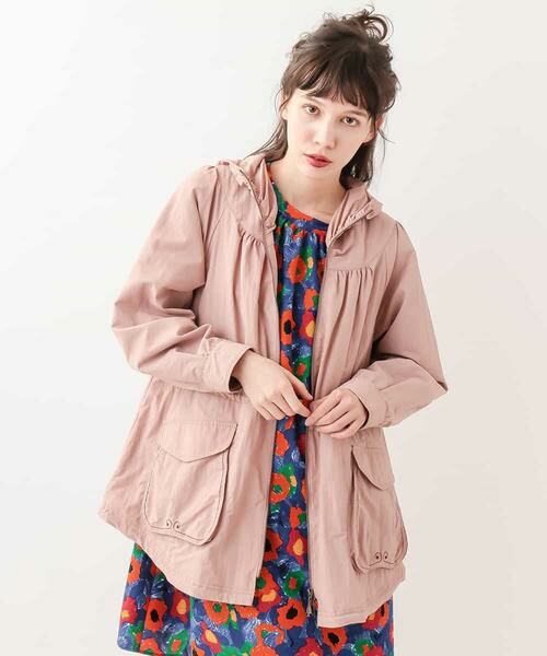 Jocomomola / ホコモモラ その他アウター | Decorte タッサー　Aラインフード付きジャケット | 詳細1