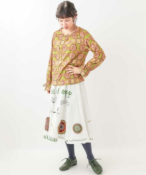 Jocomomola / ホコモモラ カットソー | RUEDA DE LA FORTUNA プリント　オリエンタルプリントカットソー | 詳細9