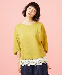 Jocomomola / ホコモモラ カットソー | Frijol ドットジャカードドルマンスリーブカットソー