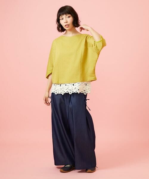 Jocomomola / ホコモモラ カットソー | Frijol ドットジャカードドルマンスリーブカットソー | 詳細1