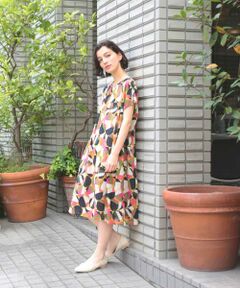 Jocomomola / ホコモモラ ロング・マキシ丈ワンピース | BOLA DE CRISTAL　クリスタル柄 吸水速乾 切り替えワンピース