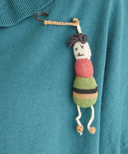 Jocomomola / ホコモモラ セットアップ | magia knit　お人形ブローチ付き ニットカーディガン | 詳細2