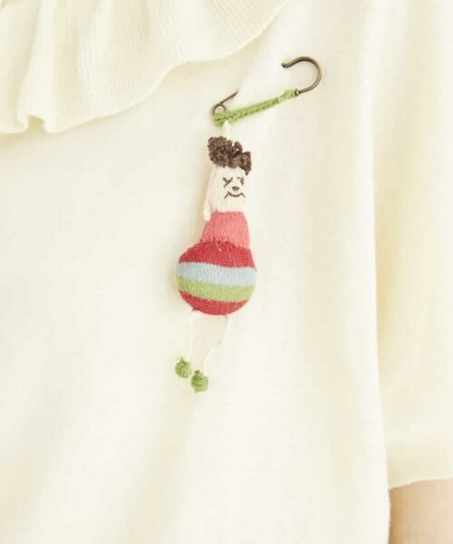 Jocomomola / ホコモモラ セットアップ | magia knit　お人形ブローチ付き ニットカーディガン | 詳細11