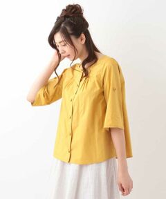 Jocomomola / ホコモモラ シャツ・ブラウス | aves migratorias emb　胸元ピンタック 2WayAラインブラウス