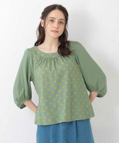 Jocomomola / ホコモモラ カットソー | ソーナノドット　ギャザーネックカットソー