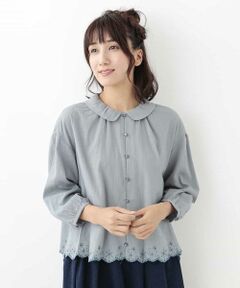 Jocomomola / ホコモモラ シャツ・ブラウス | nieve スカラップ EMB　コットンスカラップブラウス
