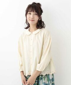 Jocomomola / ホコモモラ シャツ・ブラウス | nieve スカラップ EMB　コットンスカラップブラウス