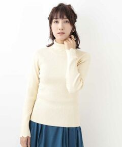 Jocomomola / ホコモモラ ニット・セーター | SCOLLOP LIB　スカラップ刺繍 ハイネックリブカットソー