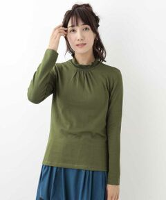 Jocomomola / ホコモモラ カットソー | ガーゼベアテン　ハイネックフリルカットソー