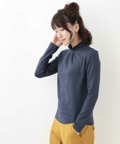 Jocomomola / ホコモモラ カットソー | ガーゼベアテン　ハイネックフリルカットソー