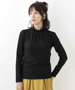 Jocomomola / ホコモモラ カットソー | ガーゼベアテン　ハイネックフリルカットソー