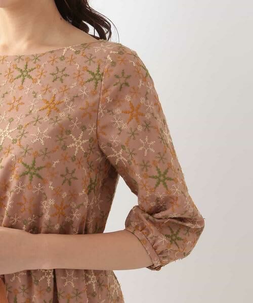 Jocomomola / ホコモモラ ドレス | MARMEID EMB　総刺繍スノークリスタル　ウエストギャザードレス | 詳細4