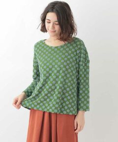 Jocomomola / ホコモモラ その他トップス | Flores hielo ジャガード　フラワー柄パイルトップス